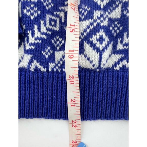 VTG Sweater Womens Large Village Green USA Snowflakes Winter Grandma Fair Isle - Picture 10 of 11